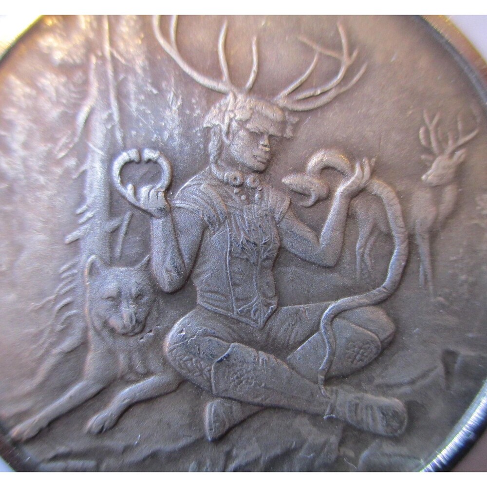 Celtic Lore - Cernunnos  & Morrigan  Coin/Pendant- Can make Two Necklaces in One - Picture 3 of 5